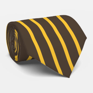 Cravate Pinstripes San Diego Brown Yellow Large Stripes