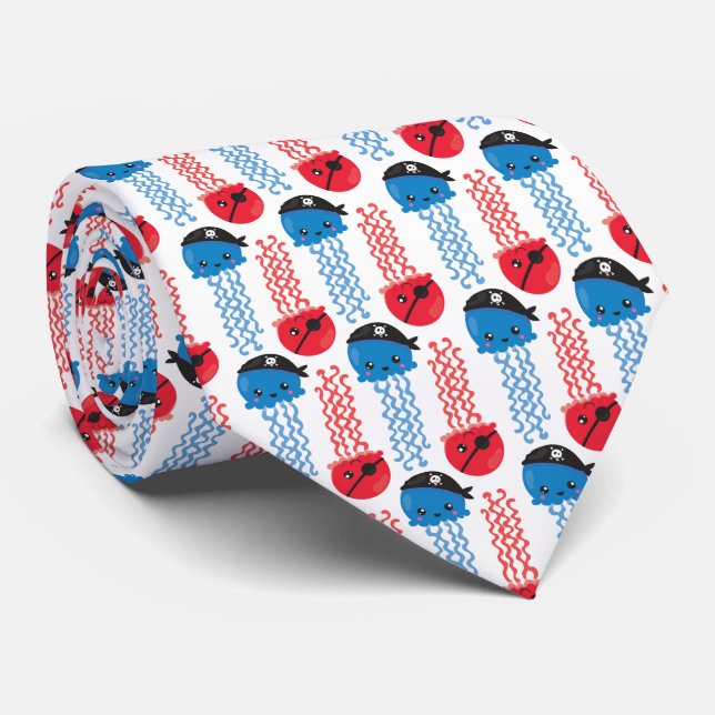 Cravate Pirate Jellyfish, Motif de méduses, Sea Animaux (Roulé)