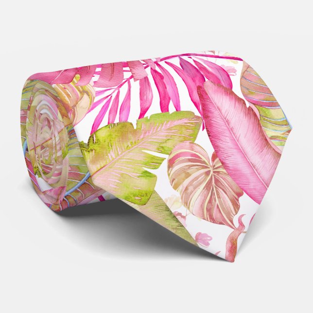 Cravate Pix-Dezines Lemongrass de framboise de la jungle h (Roulé)