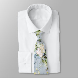 Cravate PixDezines Aquarelle Dusty Blue Gum Foliage Cou