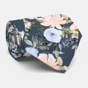 Cravate PixDezines Blush Dusty Blue H2 Botanique
