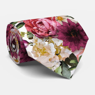 Cravate PixDezines Fleurs Fraîches DIY Moody Fond