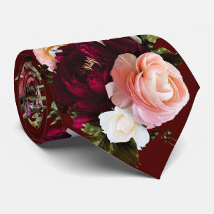 Cravate PixDezines Fleurs Fraîches Moody Fond DIY