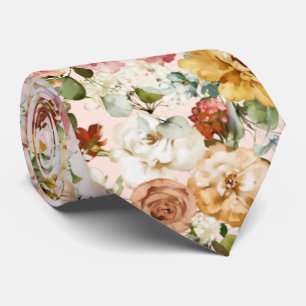 Cravate PixDezines H2 Col Neck Tie Fleurs de jardin d'auto