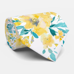 Cravate PixDezines H2 Fleurs de printemps Roses jaunes ble