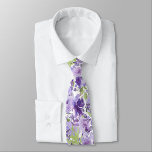 Cravate PixDezines H2 Fleurs d'été Lilas Lavande