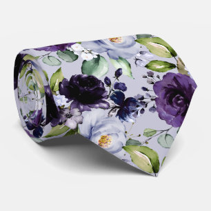 Cravate PixDezines H2 Fleurs Violet Lavande Violet