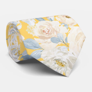 Cravate PixDezines H2 Roses Bleu Poussiéreux