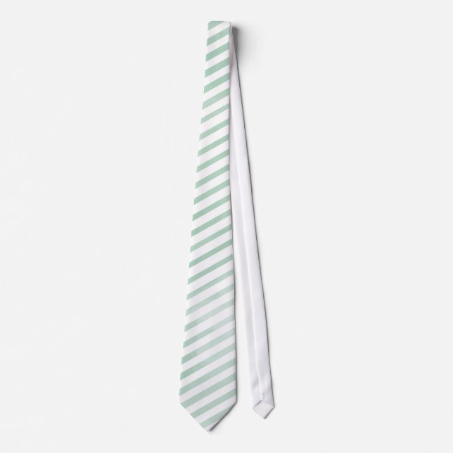 Cravate PixDezines rayures menpes vert aquarelle numérique (Devant)