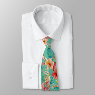 Cravate PixDezines Vintage Lush H2 Hawaii Floral Foliage