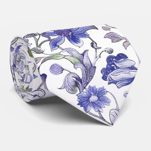 Cravate PixDezines William Morris Floral Pourpre Vert