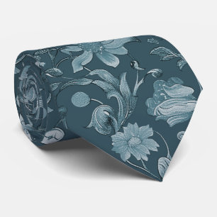 Cravate PixDezines William Morris Poussiéreux Bleu DIY Cou
