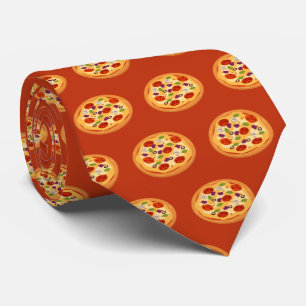 Cravate pizza italienne cool carrelée motif