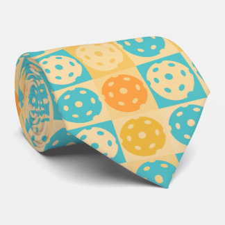 Cravate Plage Turquoise Jaune Inspiré Pickleball