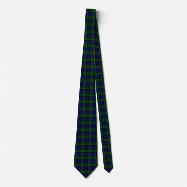 Cravate Plaid de tartan noir traditionnel de montre (Devant)
