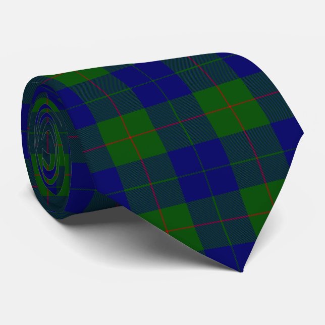 Cravate Plaid de vert bleu de tartan de clan de Barclay (Roulé)