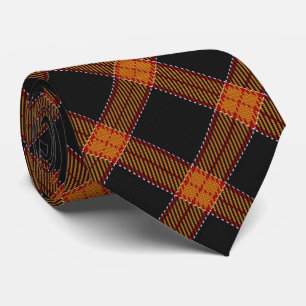 Cravate Plaid d'Halloween orange et noir de Tartan