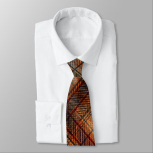 Cravate Plaid Scottish tartan brown orange black classic