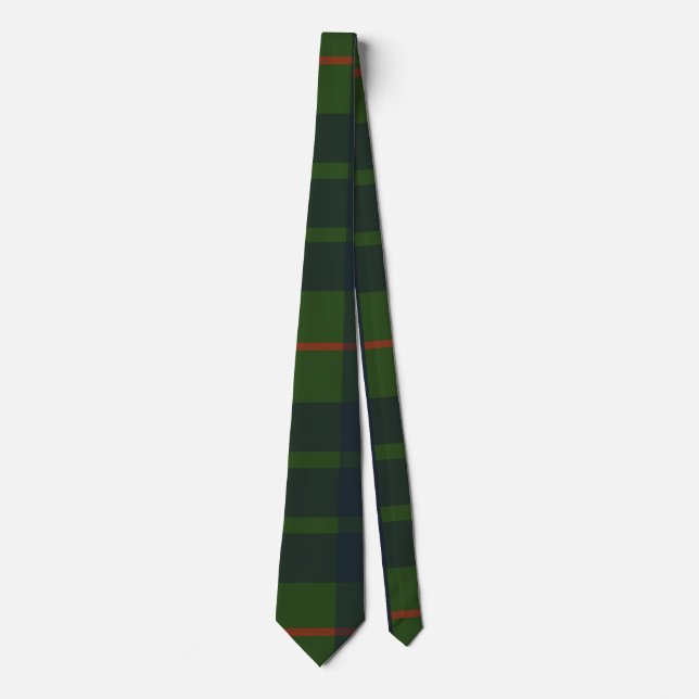 Cravate Plaid Tartan vert et bleu (Devant)