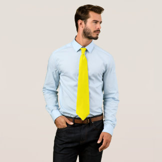 Cravate Plaine solide simple jaune