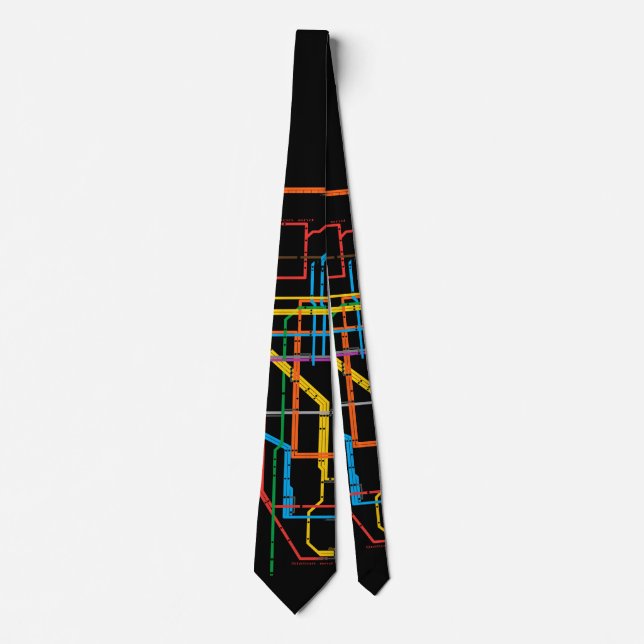 Cravate Plan du métro de la ville (Devant)
