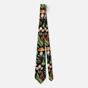 Cravate Plante Motif de la Forêt de champignons