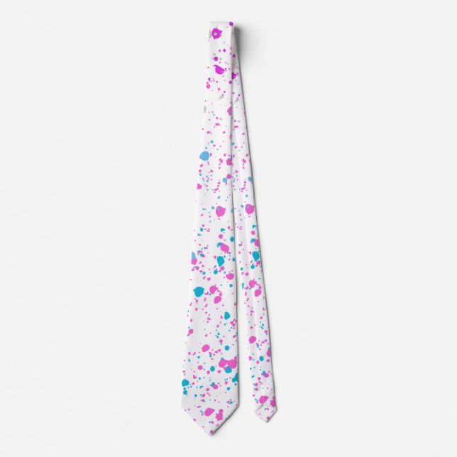 Cravate Plat rose et Turquoise (Devant)