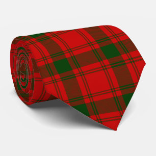 Cravate Pli vert rouge tartan MacQuarrie
