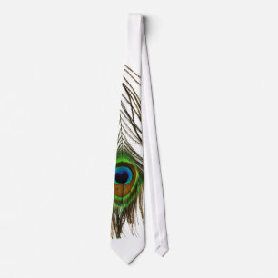 Cravate plume de paon
