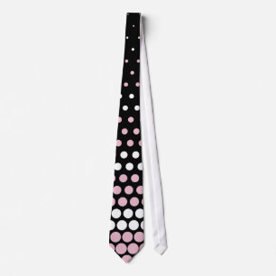 Cravate Point rose et blanc de camée moderne de polka
