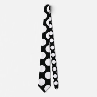 Cravate Pointe Polka (noir et blanc) Toute taille personna