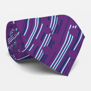 Cravate Pointe Racer Polka Pot Striped Purple Deux côtés