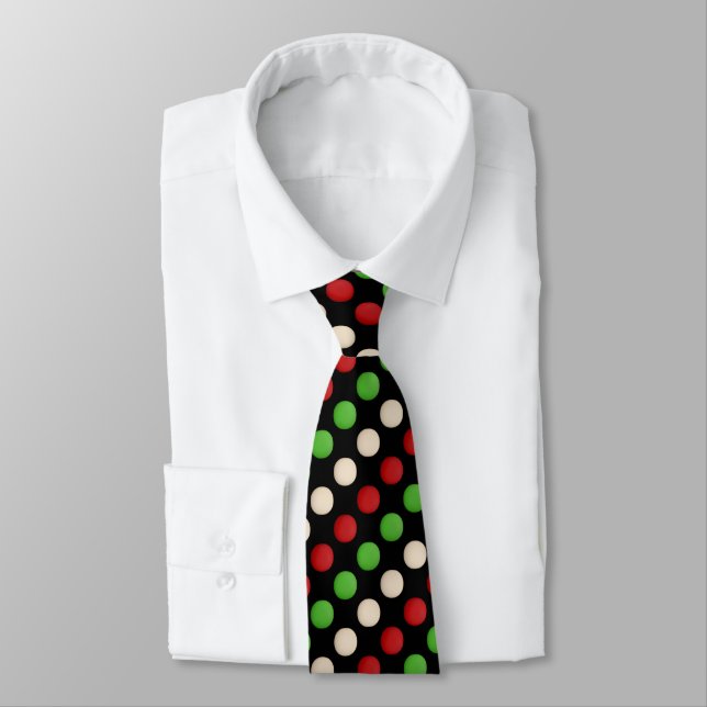Cravate Pointe rouge blanc noir (Attaché)