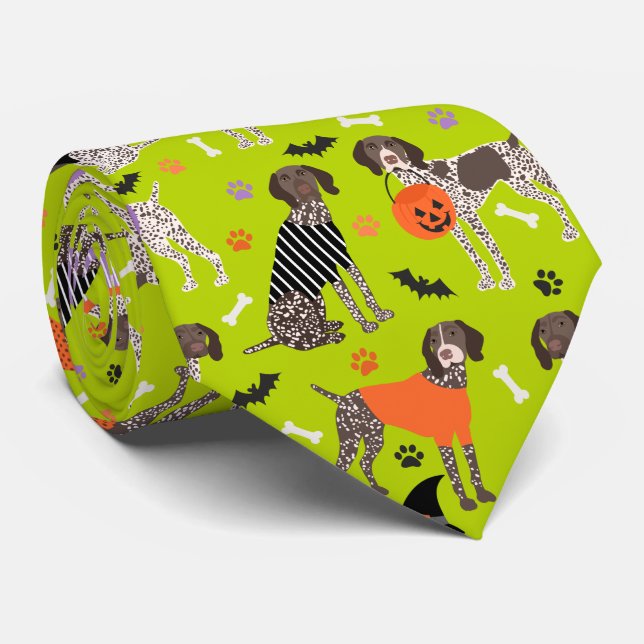 Cravate Pointeur hermétique allemand Halloween (Roulé)
