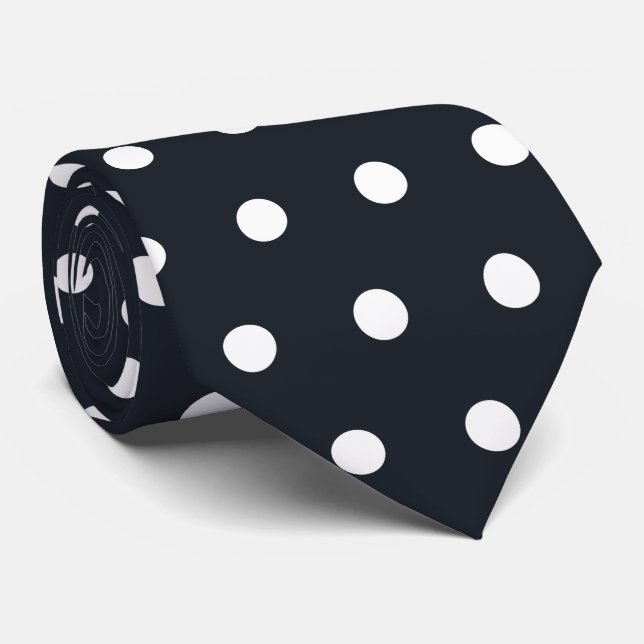 Cravate Points blancs classiques motif sans faille (Roulé)