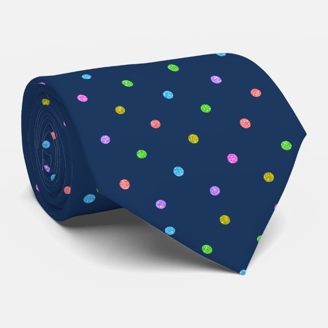Cravate Points colorés Parties scintillant Motif Texture (Roulé)