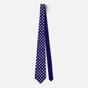 Cravate Points de polka bleu marine et blanc