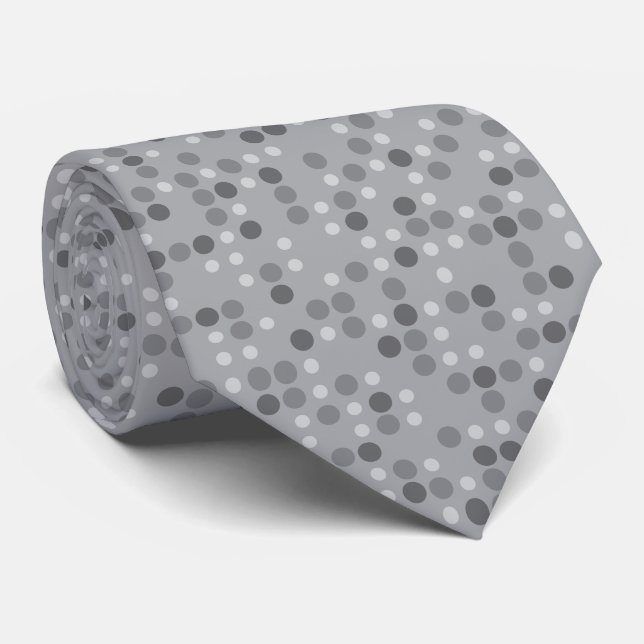Cravate Points gris (Roulé)