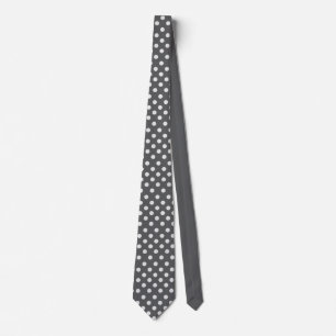 Cravate Points gris et blanc