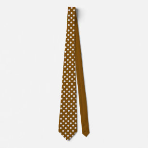 Cravate Points marrons et blancs