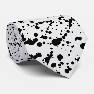 Cravate Points Motif Abstrait noir et blanc