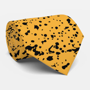 Cravate Points Motif Abstrait noir et jaune