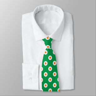 Cravate Points orange/blanc sur vert