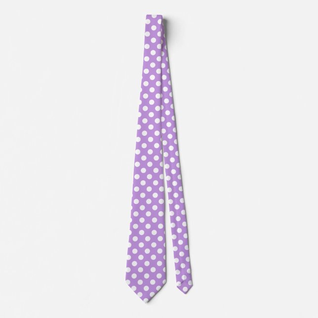 Cravate Pois blancs sur lilas (Devant)