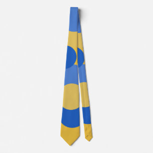 Cravate Pois bleu et jaune