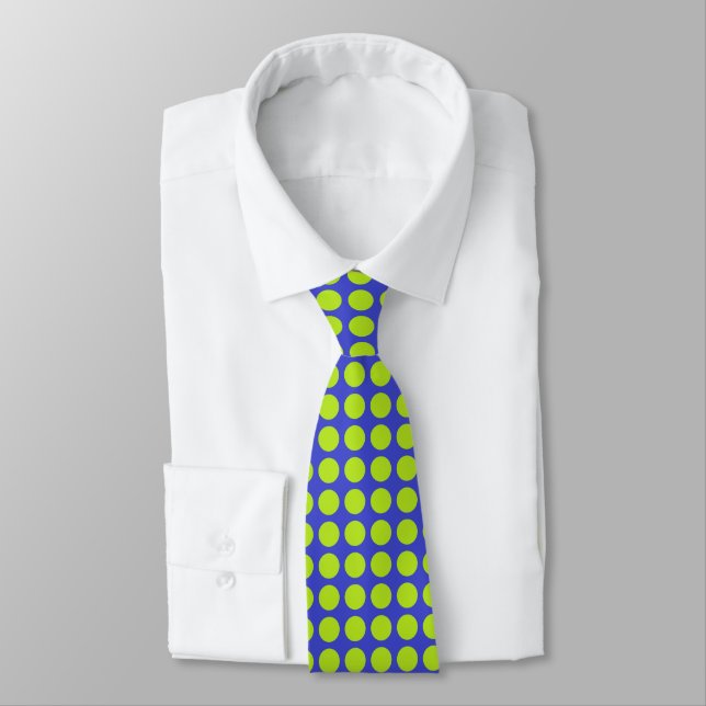 Cravate Pois de vert de chaux bleu (Attaché)