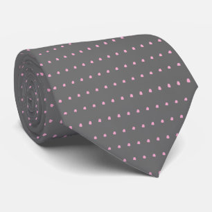 Cravate Pois gris rose