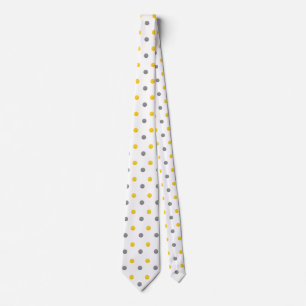 Cravate Pois jaunes et gris