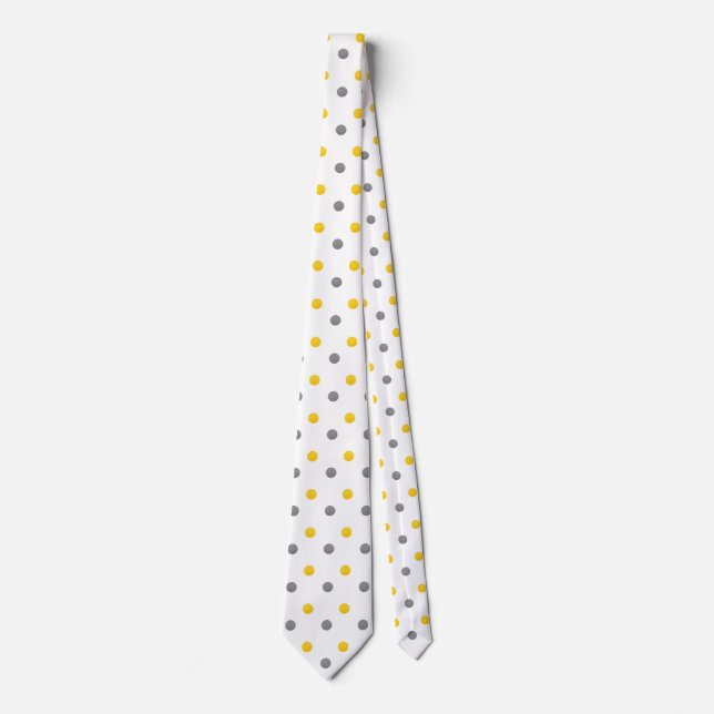 Cravate Pois jaunes et gris (Devant)