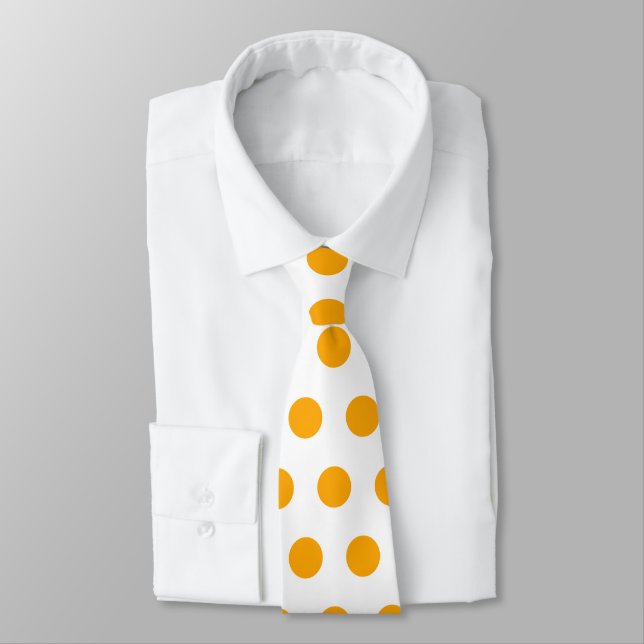 Cravate Pois jaunes mignons sur motif blanc (Attaché)